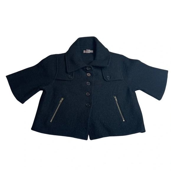 KENAR Black Size Medium 💯  Wool Cropped Jacket - Picture 1 of 4